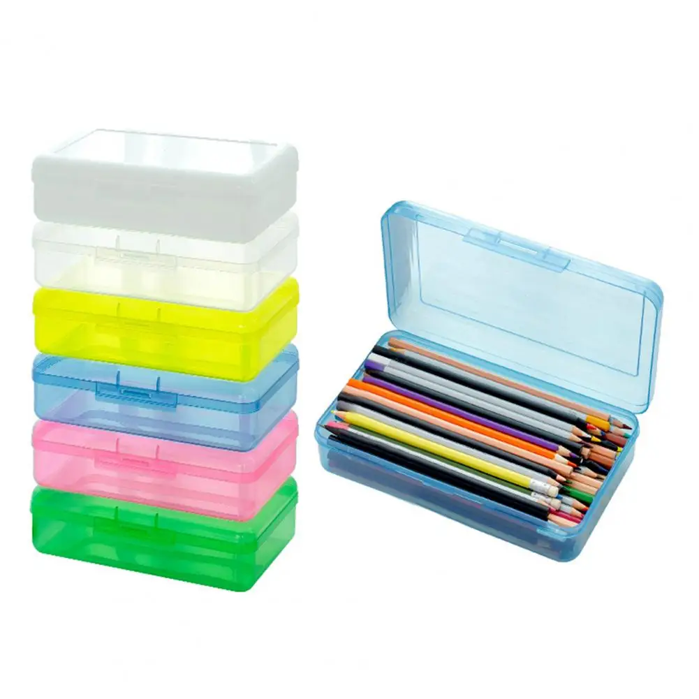 Stationery Box Large Capacity Clear Visible Multifunction Boys Girls Students Pencil Pen Storage Organizer Case Student Supplies