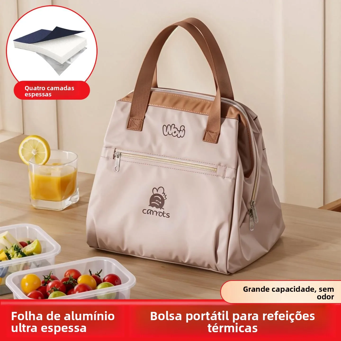 高級ランチボックスバッグ-ハンドヘルド断熱弁当バッグ-厚手アルミ箔ランチバケット-学生-会社員-ピクニックバッグ