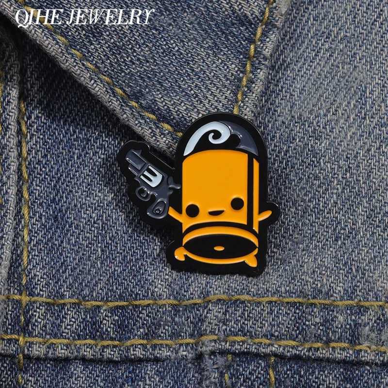 Abenteuer Anime Spiel Brosche Emaille Pins lustige Cartoon gelbe Charaktere Broschen Revers Rucksack Abzeichen Schmuck Geschenk für Freunde