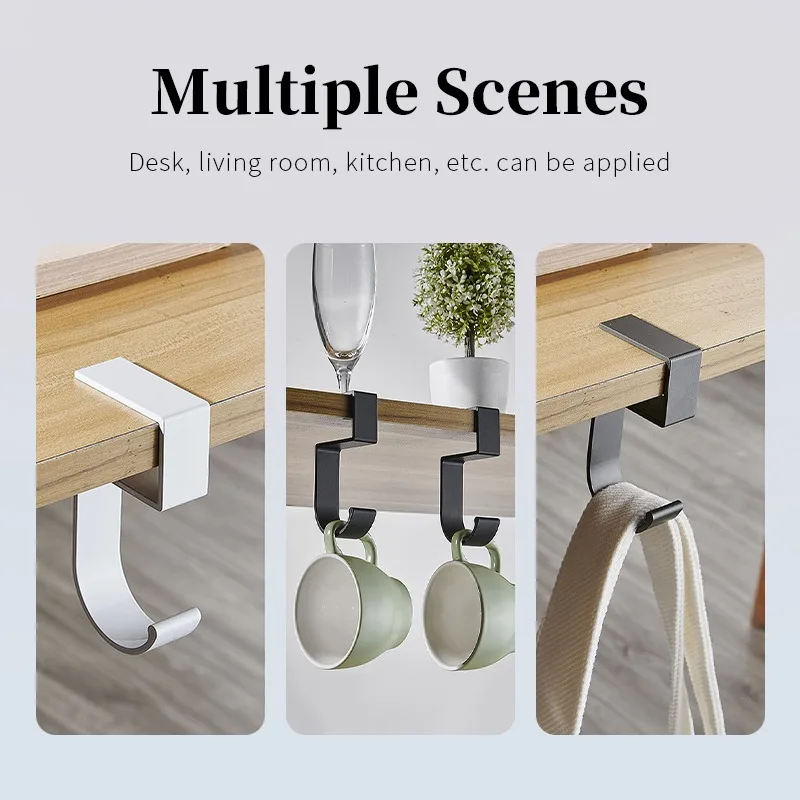 2/1pcs Adjustable Desk Edge Hanging Hook Without Punching Removable Office Desktop Edge Bag Hanger Multi-functional Storage Hook