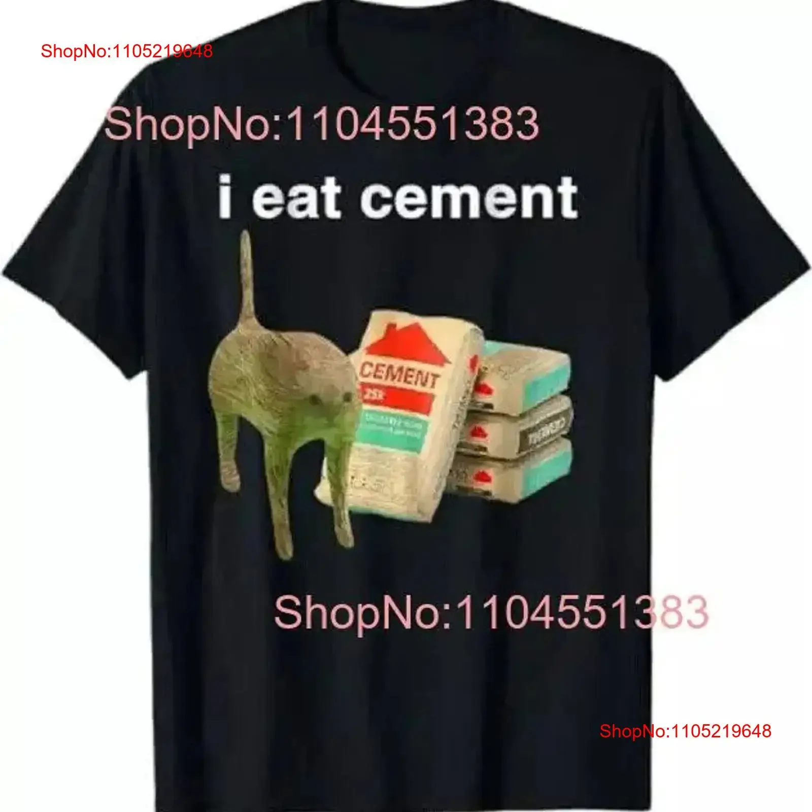 أنا أكل الاسمنت ملعون القط مضحك الغريب محددة دانك ميمي تي شيرت خمر غسلها مصمم الملابس موضة أوم امتدت أنيق #1