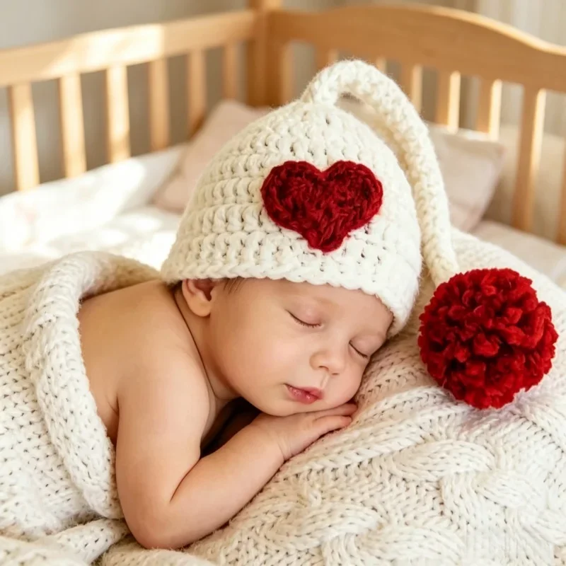 Handmade Knitted Long Tail Hats Baby Photography Prop Baby Photo Shooting Accessory Children Studio Photography Prop Kit Supply