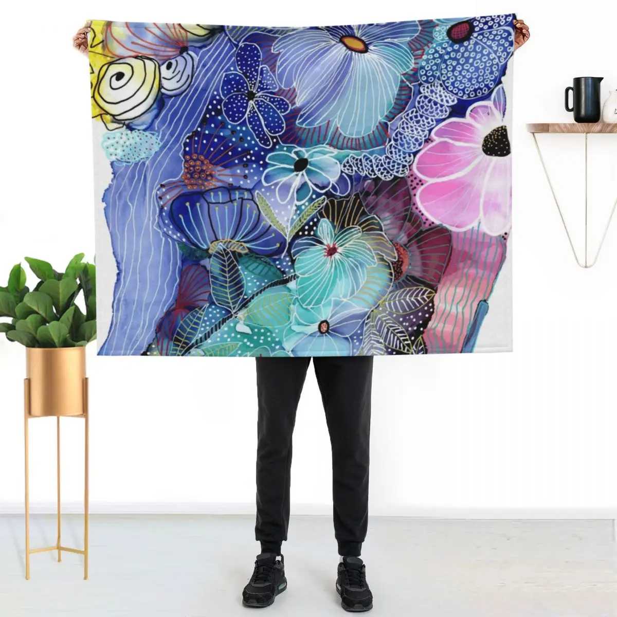 

Coral Reef with Flowers! Throw Blanket All Season Lightweight Soft Blanket for Bed