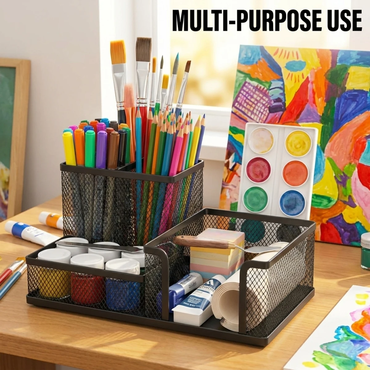 After Tidy! Large Capacity Document Organizer, Desktop File Holder, 3-Tier Rack, Office Must-Have, Sturdy & Modern