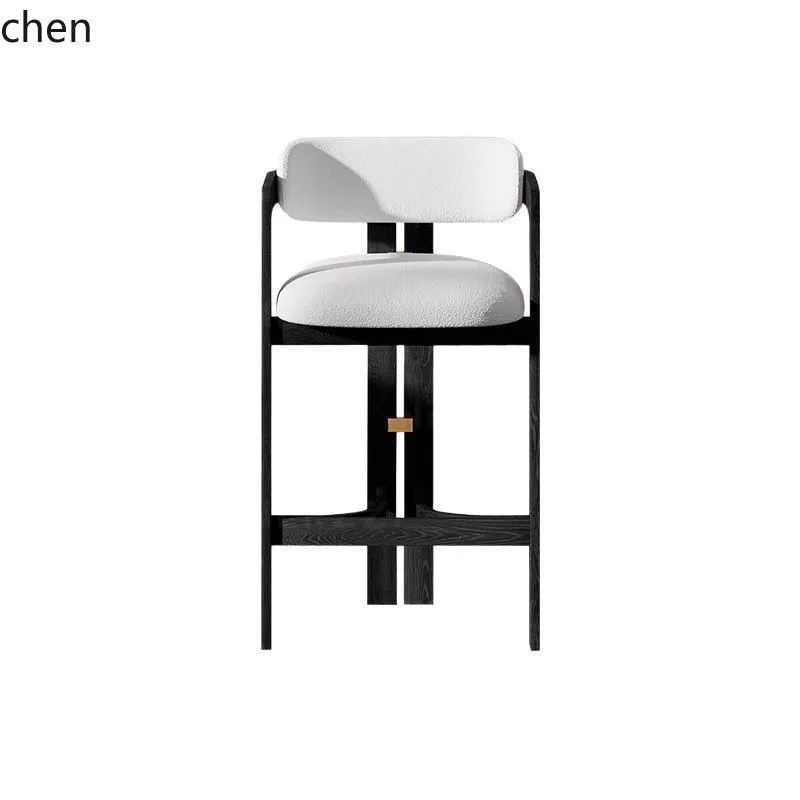 Sgabello da bar HXL Sgabello alto in legno massello Sedia da bar ad isola in stile cinese