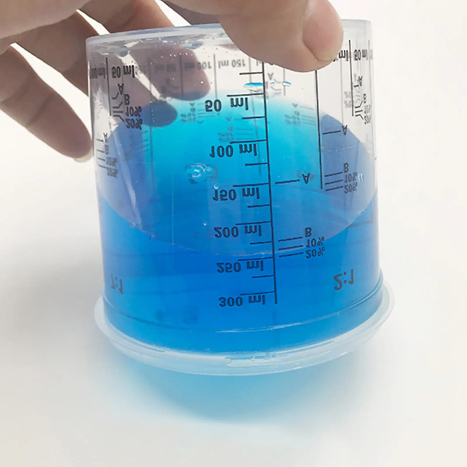 5pcs Plastic Paint Cup Car Spray Measuring Transparent Disposable Printed Scale Oil Mixing Storage Tool For Painting Solution