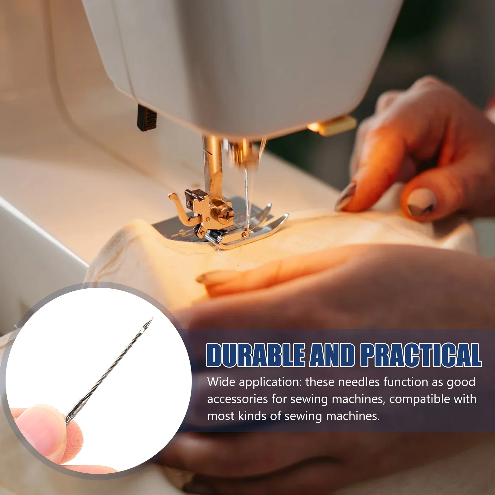 

60Pcs Professional Sewing Machine Needles Strong Sturdy Side Portable Needles for Long-Term Use in Home Sewing and Crafting