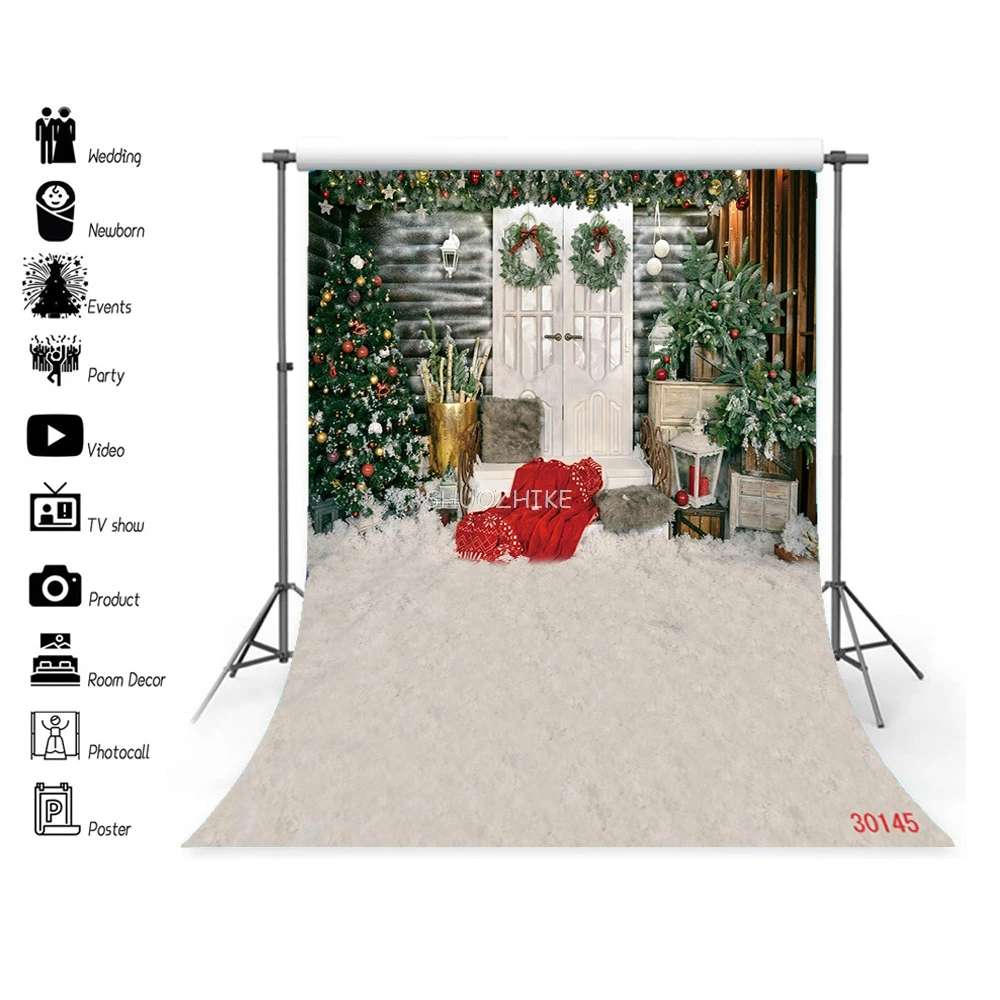 

SHUOZHIKE Christmas Tree Photography Backdrop Snow Gift Party Decor Kids Banner Background Holiday Photo Studio Prop DNS-14