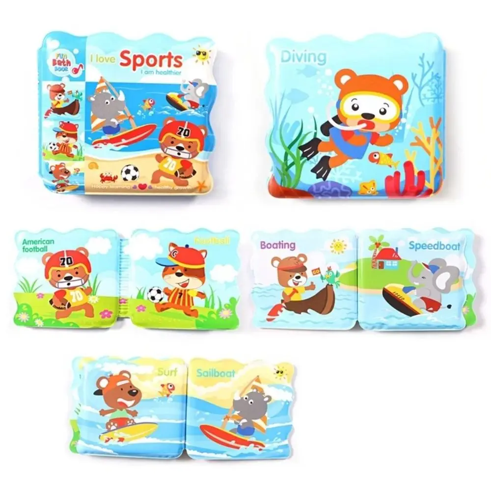 Color Changing Waterproof Bathroom Books Waterproof Reusable Floating Cloth Book Cartoon Soft Water Bathroom Toys Baby