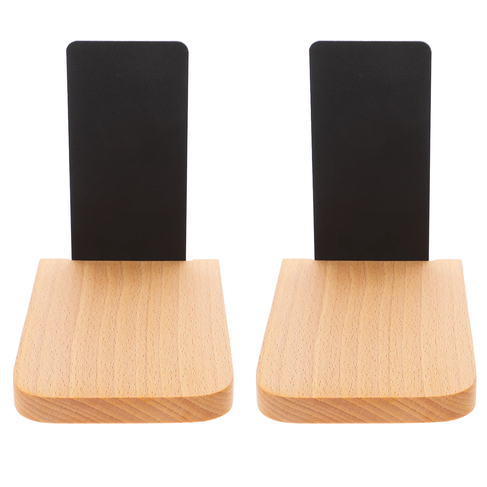 

Wooden Bookends Smooth Edges Stable Structure Decorative Book Holders for Books Magazines DVDs ganizers Aesthetic