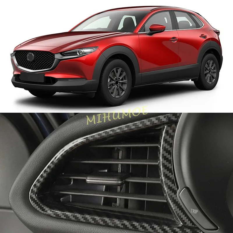 

Для Mazda CX30 CX-30 2020-2025 гг., приборная панель, розетка для кондиционера переменного тока, вентиляционная рамка, накладка из углеродного волокна, автомобильные аксессуары для интерьера