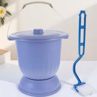 

Plastic Urinal Pot Spittoon Lightweight High Base Portable Chamber Pot Sealed Lid Odor Proof Kids Night Urine