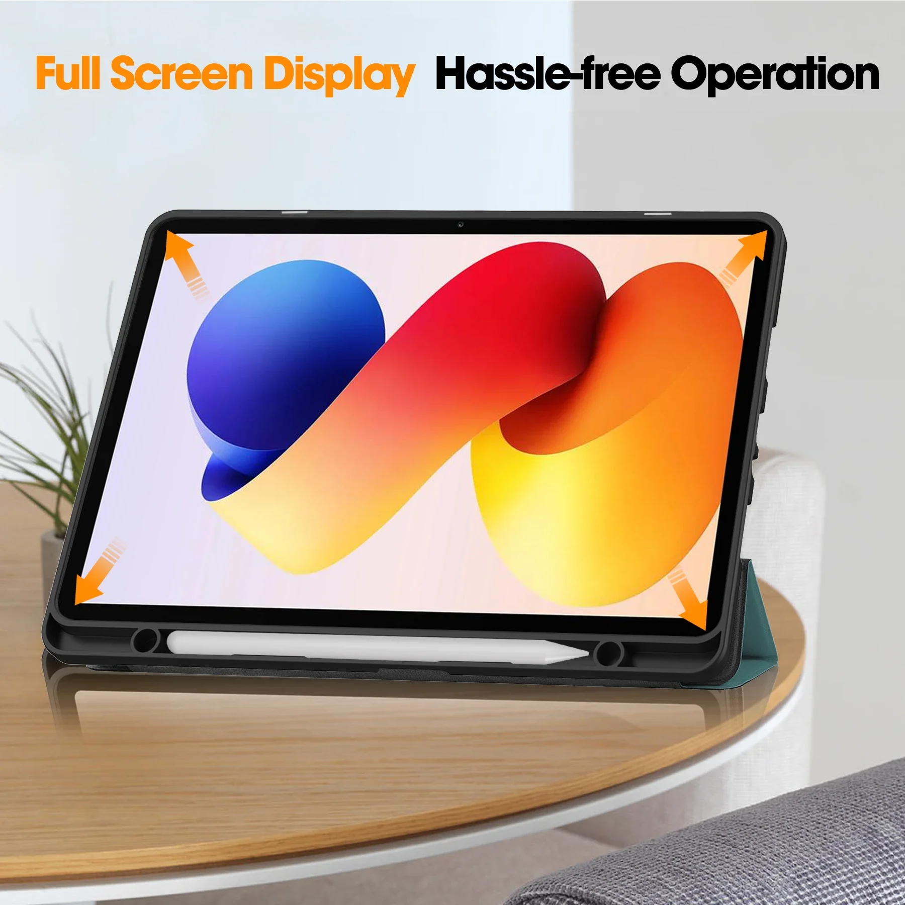 2025 جديد مع حافظة فتحة القلم لهاتف Xiaomi Redmi Pad 2 Pro 12.1 بوصة غطاء مغناطيسي ثلاثي الطي من جلد البولي يوريثان الحراري لهاتف Redmi Pad 2Pro 12.1"