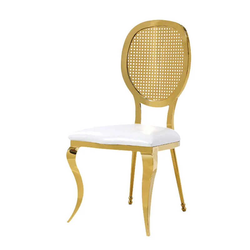 

American light luxury home, restaurant hotel banquet chair, metal PU comfortable soft bag