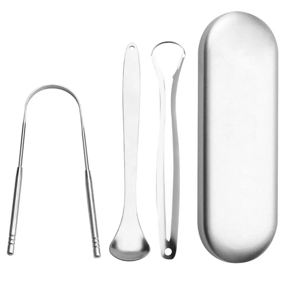 kit-com-3-raspadores-de-lingua-metalicos-para-limpeza-bucal-e-halito-fresco-escova-para-remocao-de-saburra