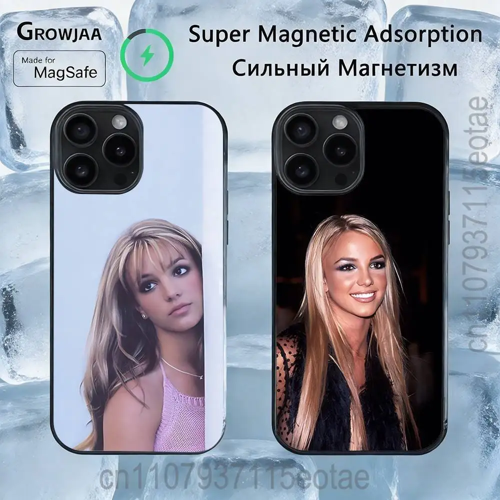 

B-Britney SINGER S-Spears Case For iPhone 17,16,15,14,13,12,11,Pro,Max,Plus,Mini,SE4,E Magnetic Magsafe Wireless Charging