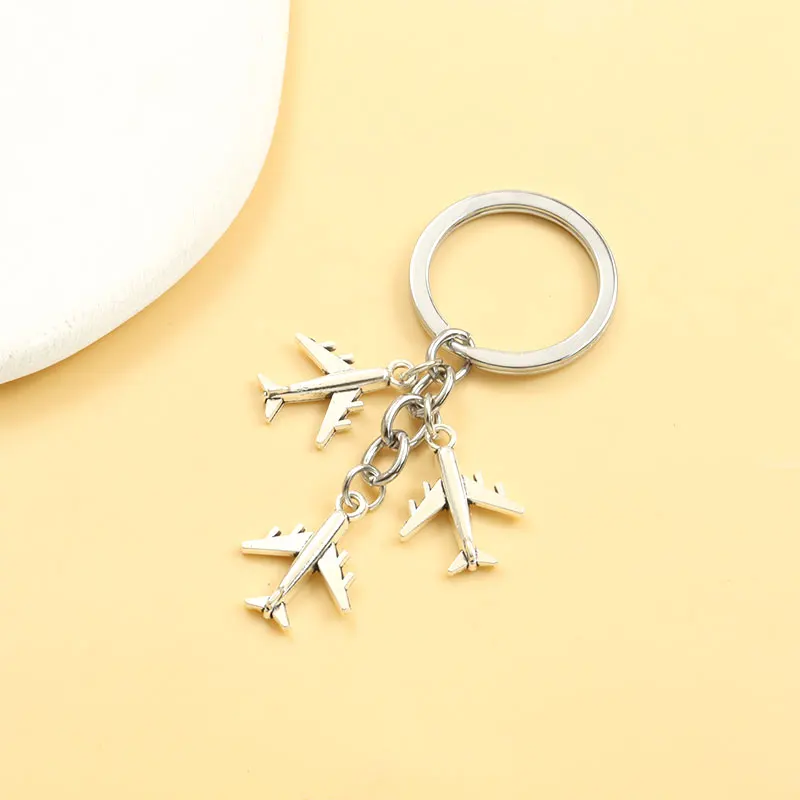 1pc Airplane Model Metal Keychain Alloy Aircraft Charms Keyring For Men Boy Women Trendy Backpack Car Key Pendant Gift Wholesale