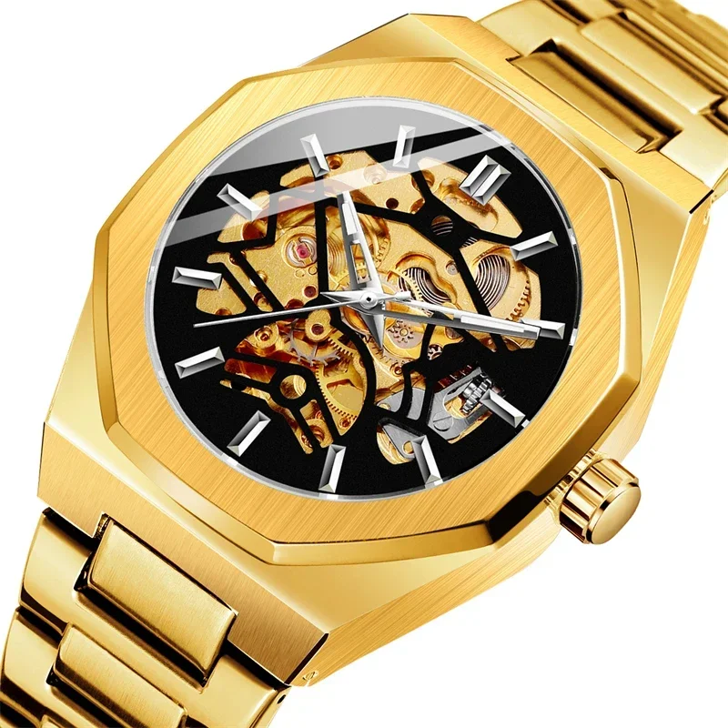 

New Watch Men Automatic Mechanical Tourbillon Clock Fashion Sport Diving Watch for Men Waterproof Luminous Mens Watches