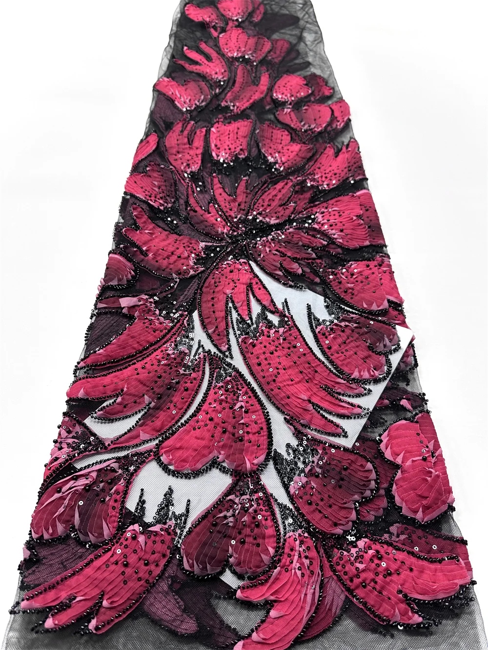 Французская африканская вышивка бисером, кружевная ткань, 3D тюль, блестки, нигерийские свадебные платья, 2024, высокое качество, роскошные вечерние женские платья