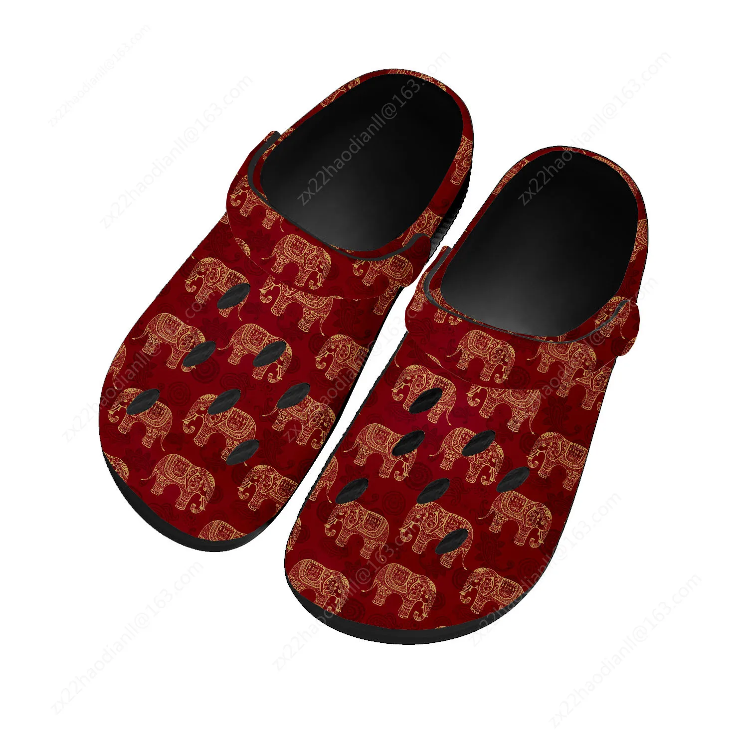 

New Elephant Print Home Clogs Custom Water Shoes Mens Womens Teenager Sandals Garden Clog Breathable Beach Hole Slippers