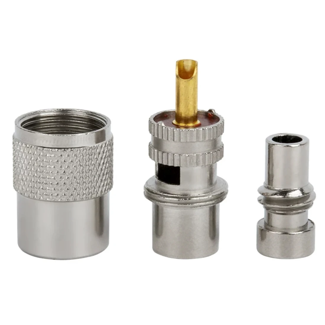 1PC UHF Male PL-259  SL16 RF Connector Three-piece Set Crimp for RG58 RG142 50-3 Cable Straight NEW