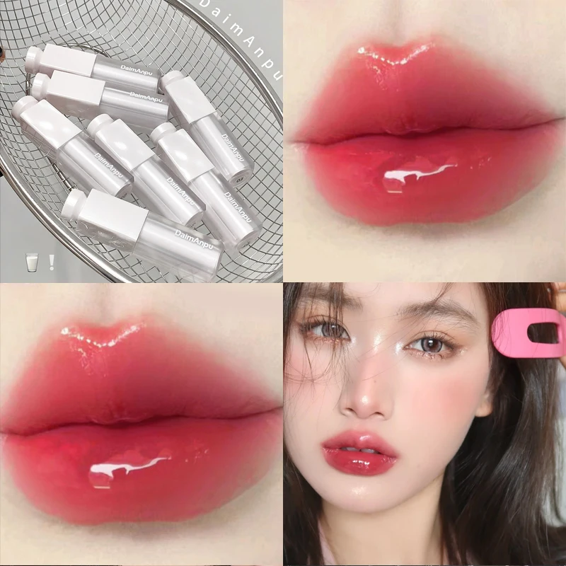 Glossy Lip Stain - Sheer Mirror Finish, Non-Sticky, Nude Pink for Daily Wear, Kiss-Proof & Long-Lasting (Korean Pure Desire Styl
