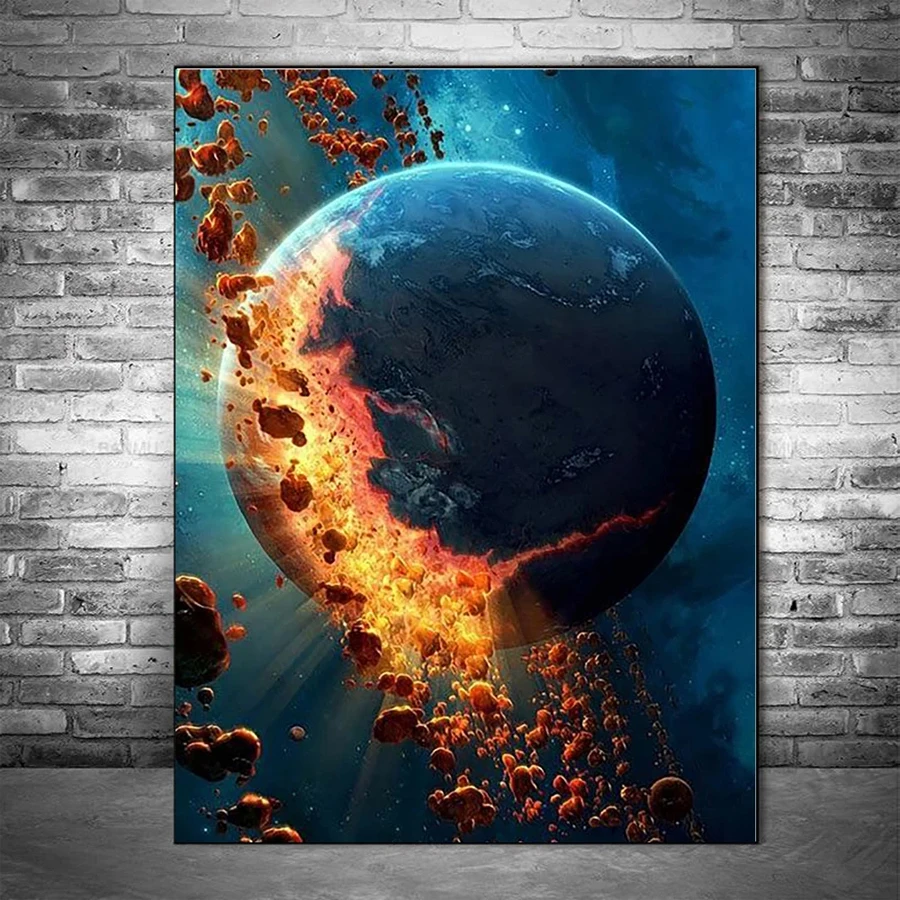 5D Diamond Painting Kit Moon Planet Earth DIY Diamond Painting Space scenery Diamond Embroidery spectacular scenery Home Decor