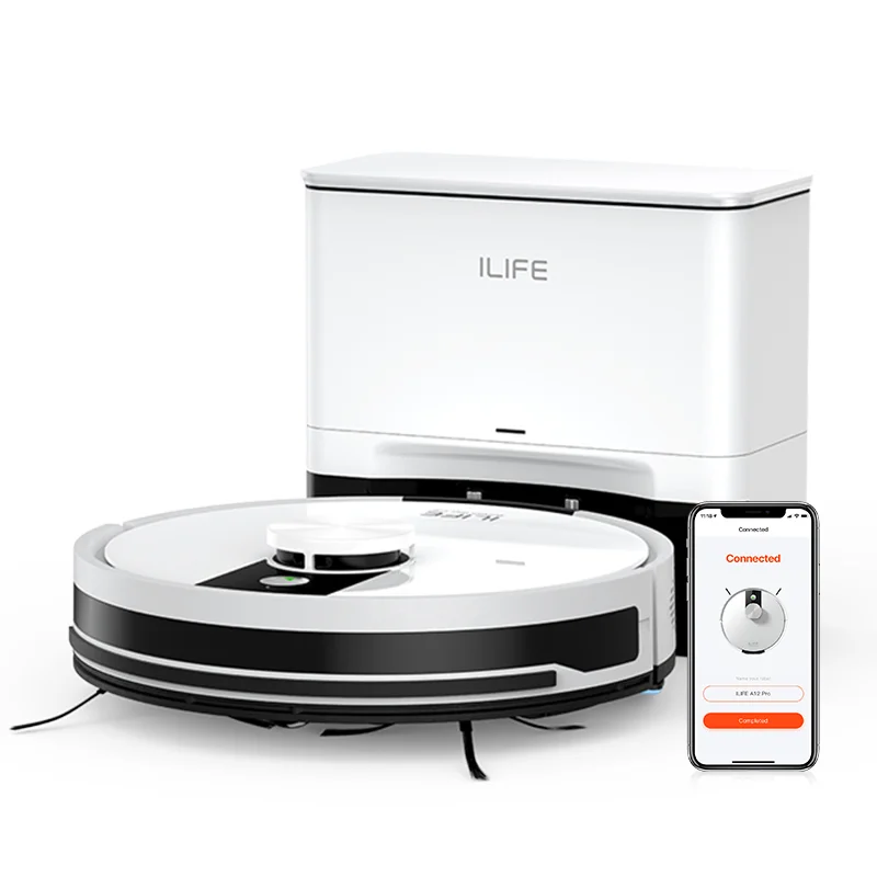ILIFE A12 Pro Robot aspirateur et vadrouille Combo, Navigation LIDAR, dépoussiérage auto-collectionnel, aspiration 3000 Pa, application/télécommande