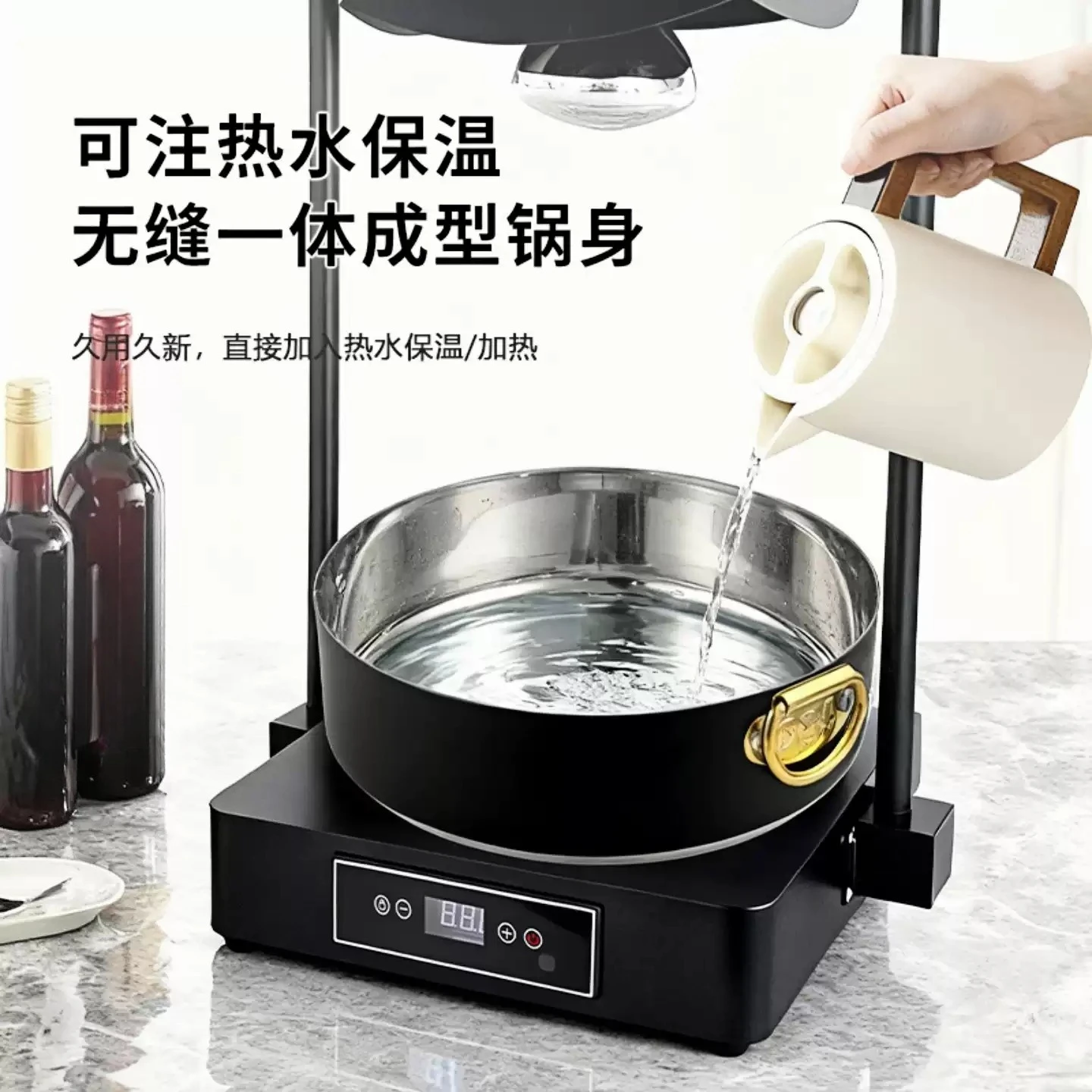 304 stainless steel Commercial cafeteria thermal insulation heating lamp tableware up and down heating smart food stove