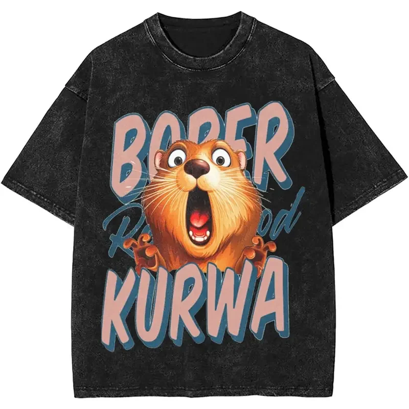 

Аксессуары Bober Kurwa meme мытая футболка уличная одежда в стиле хип-хоп Винтажная летняя футболка поплавок моментная футболка для мужчин женщин хлопок