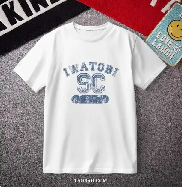 

Anime Free Nanase Haruka Short Sleeve T-Shirt Summer Cosplay Costume Casual Student Loose Tops Anime