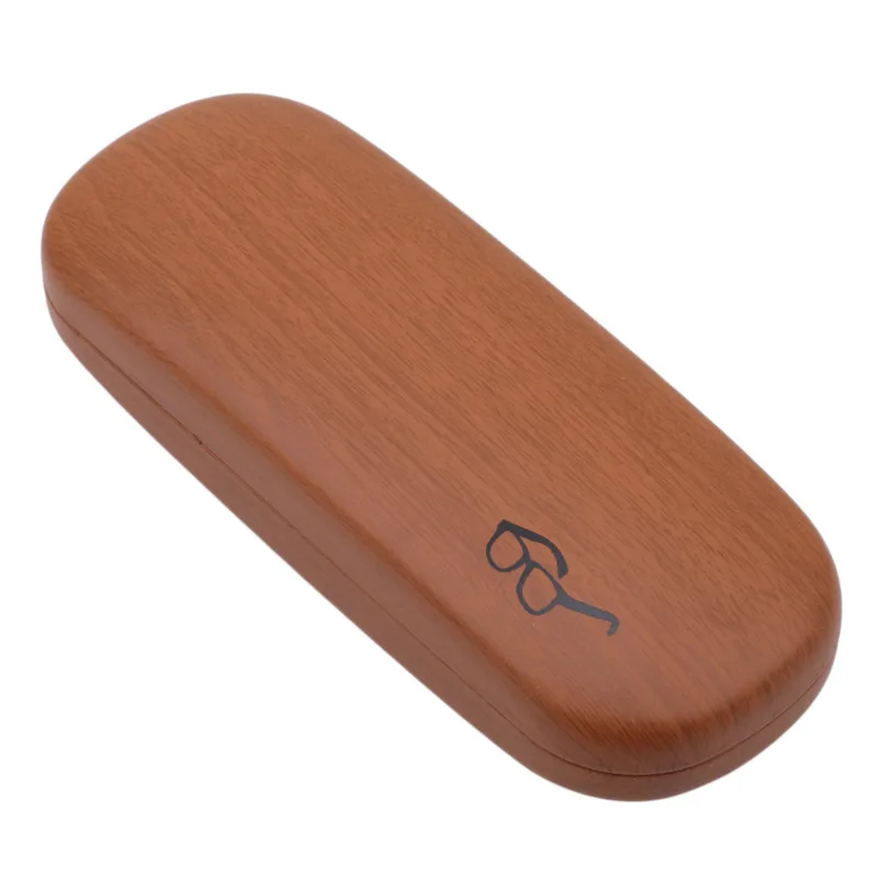 High Quality Wood Grain Hard Hard Shell Glasses Case,Eye Glass Carry Case for Men Women PU Leather Eyeglass Box Holder