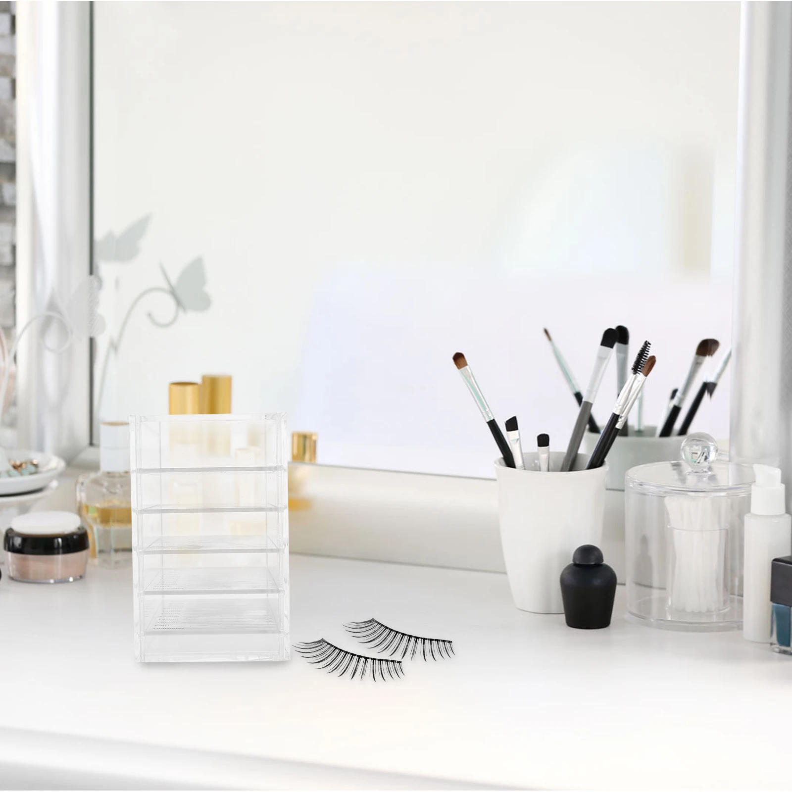 

Transparent Acrylic Eyelashes Storage Box 10 Layers ganizer Eyelash ganizer Clear Case Eyelash HOLDER Display