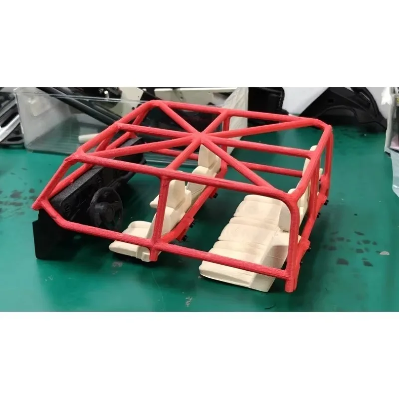 RC Crawler Interior Set Seats Roll Cage Dashboard 3D Printed Parts For Axial SCX10 III Jeep Gladiator 1/10 Scale Upgrade
