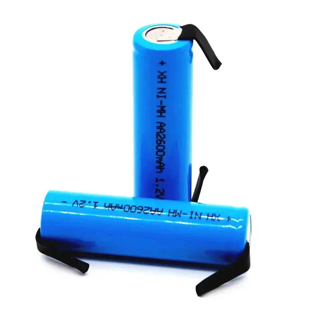 Batería 1.2V AA batería 2600mAh, 2A Ni-MH, carcasa de aguja azul adecuada para Afeitadora eléctrica Philips, Brus