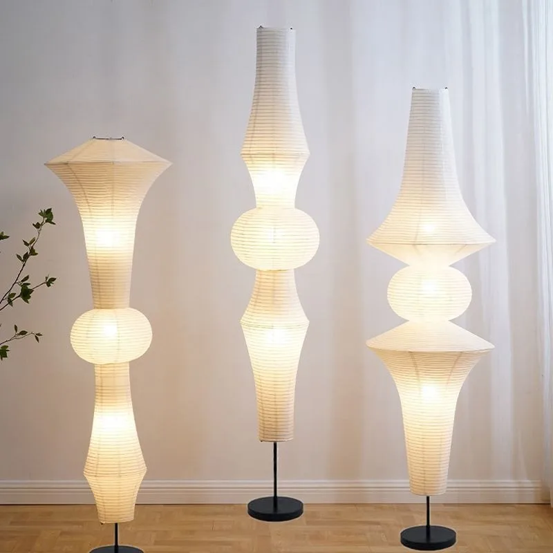 

Japanese Yuki Noguchi Iron Base Floor Lamps Rice Paper Lampshade Living Room Bedroom Restaurant Study Atmosphere Standing Lights