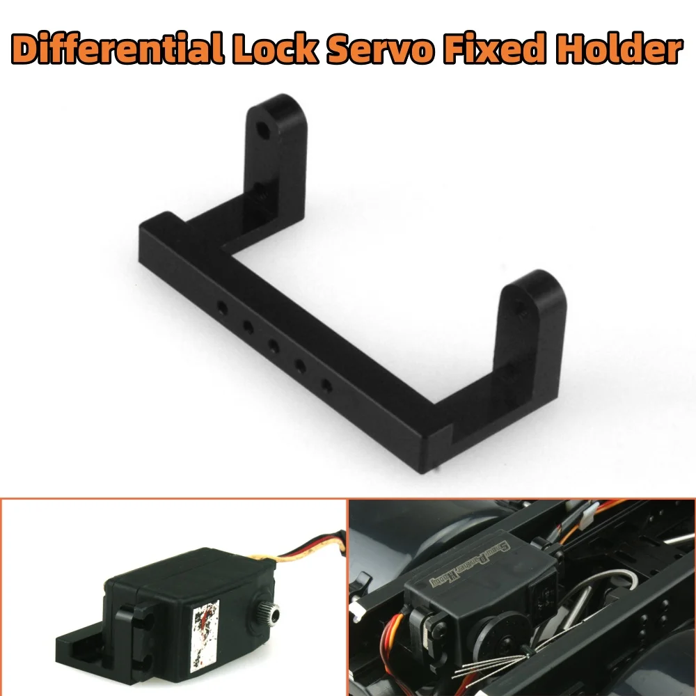 Essieu différentiel serrure Servo serrure Différence support de fil noir G-6024 pour 1/14 Tamiya RC SCANIA homme Lesu Actros pièces de tracteur