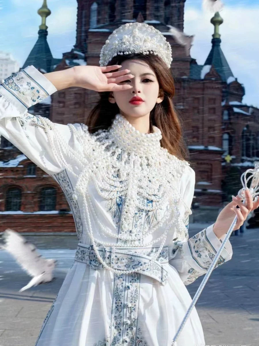 New Russian Travel Photography Dress Exotic Costume for Taking Photo