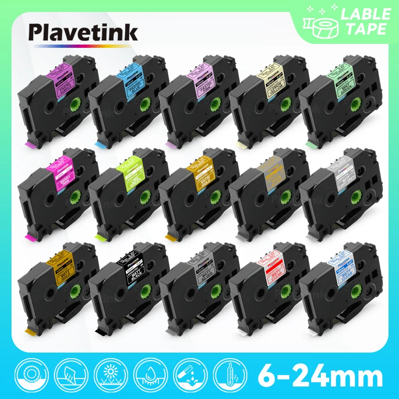 PLAVETINK TZe-231 12mm 31 renk TZ-231 etiket bant için uyumlu kardeş PT etiketleme PT-D200 PT-D210 etiket makinesi TZ şerit tz231