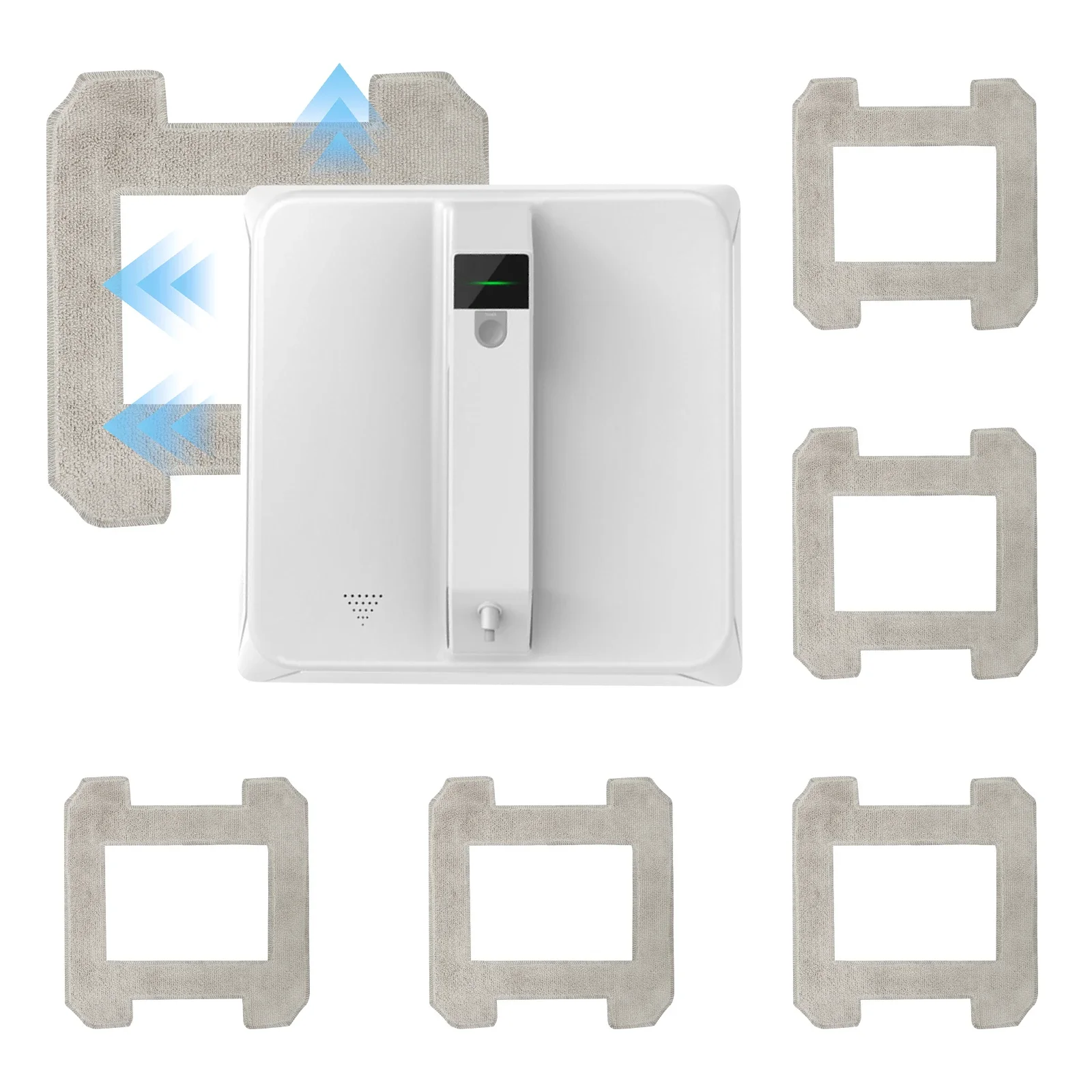 6-teiliges Mikrofaser-Vakuum-Fensterreiniger-Ersatzpad für W1 W1 Pro W2 Waschbare Wasserabsorbierende Fensterputzroboter-Tuchset