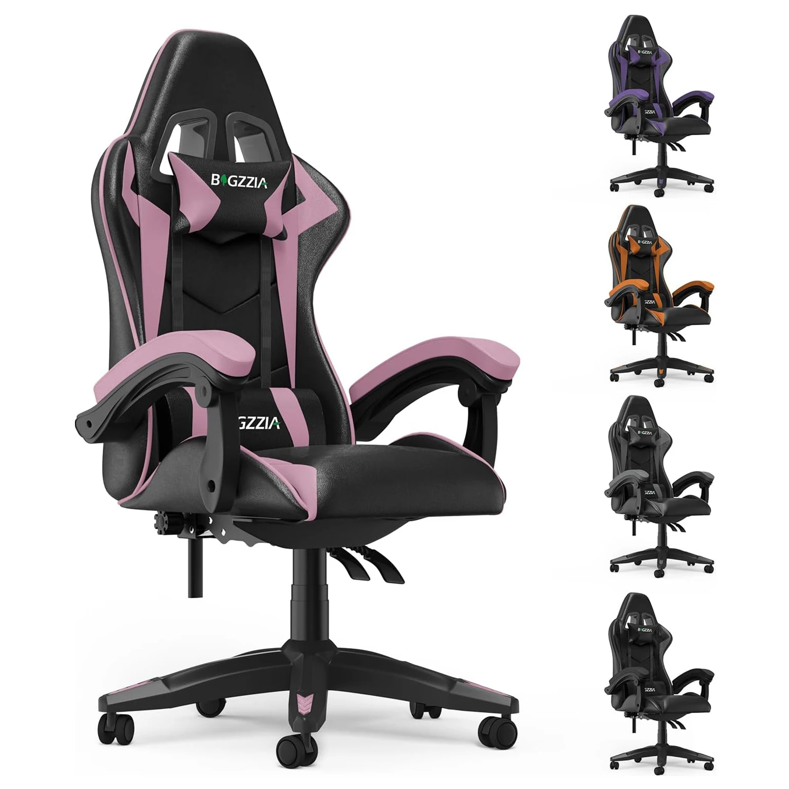 Gaming Chair Office Chair Ergonomic PU Leather Computer Desk Chair with Headrest,Lumbar Support Game Chairs Racing Chair