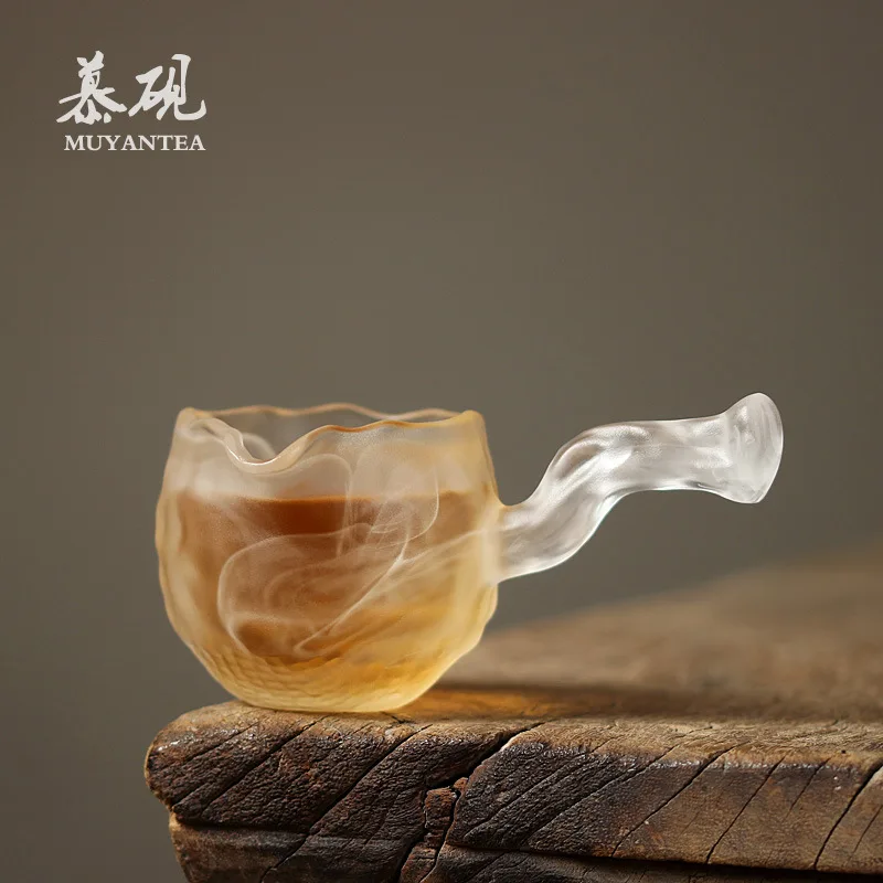 

Mutaoyu Glazed Side-Handle Fair Cup, Handmade Kung Fu Set, Zen-Inspired Simple Tea Distributor