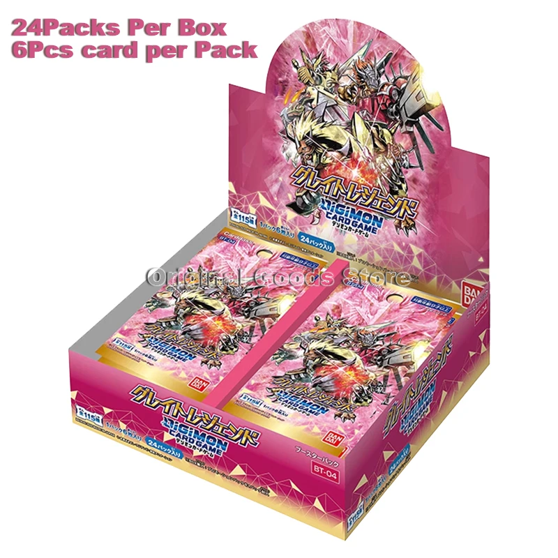 Original Digimon Card Genuine Bandai Box Japanese Version BT04 Supplement Pack Anime TCG New Evolution 4 Great Legend Cards