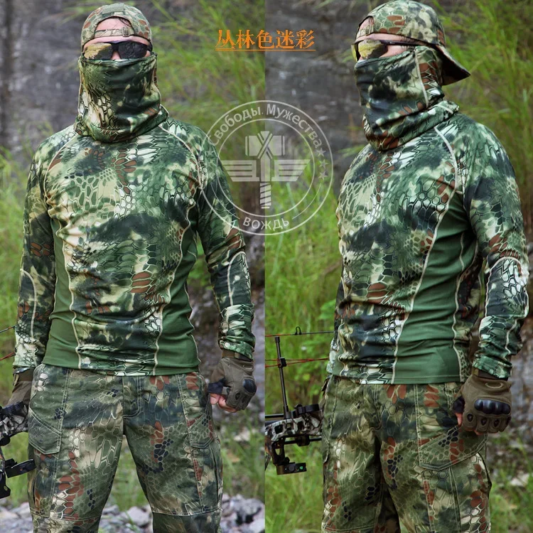 New autumn spring kryptek nomad camo men\'s long sleeve airsoft t-shirts