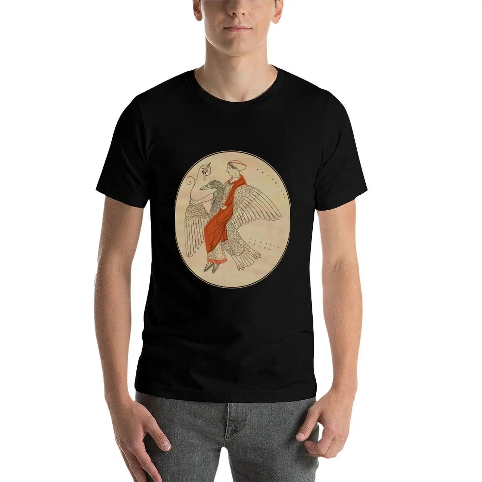 

Aphrodite riding a Swan T-Shirt man t shirts for men casual t shirt custom print funny t shirts dark humor T-Shirt