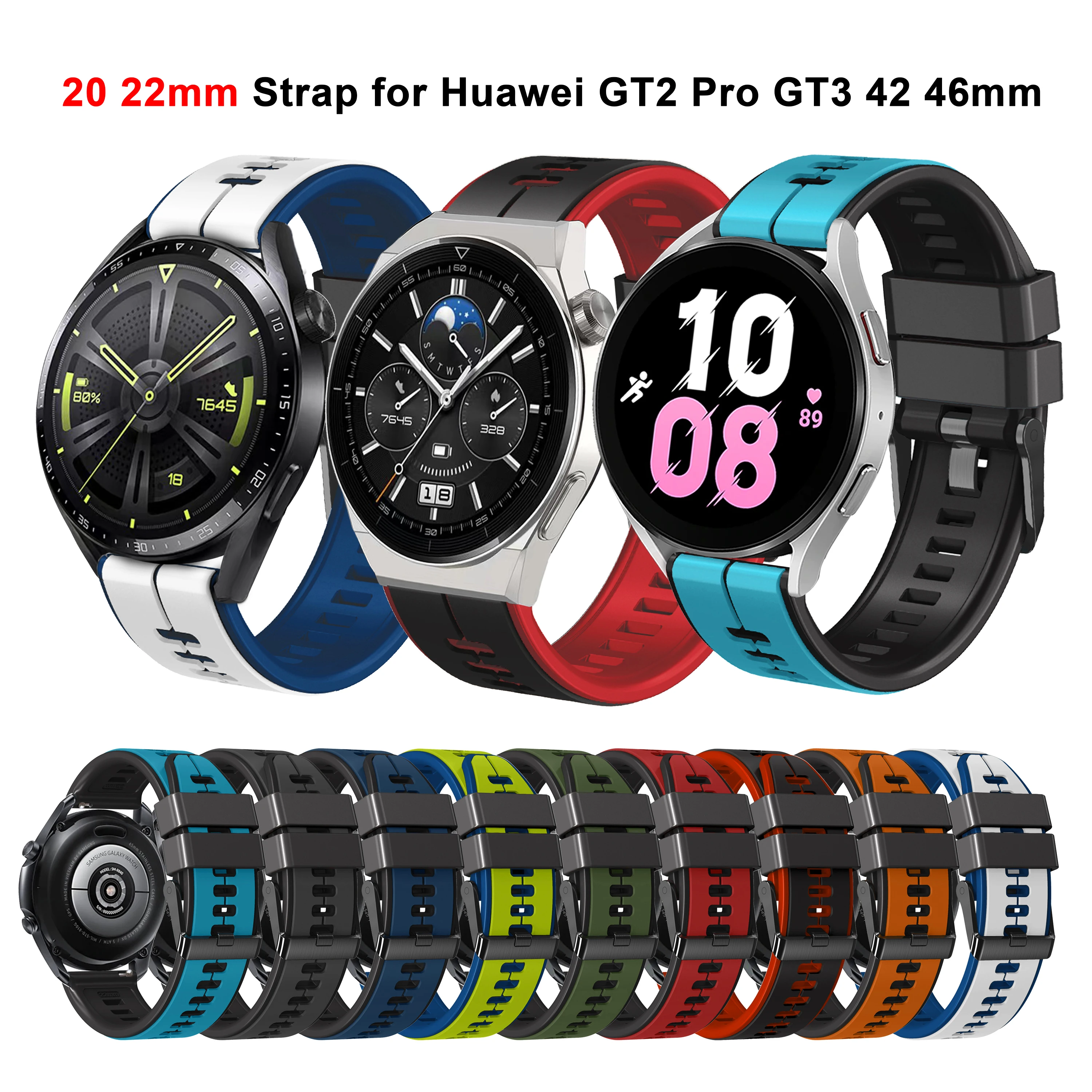 

New Strap for Huawei Watch GT Runner GT2 Pro GT3 42 46mm Smart Watch Band Bracelet for Samsung Galaxy Watch 4 5 40mm 44mm Correa