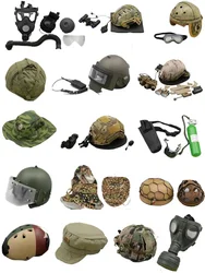 1/6 Scale Soldier Helmet Hat Gas Mask Special Forces Helmet Model 1/6 Tank Soldier Hat Machine Gunner Night Vision Apparatus