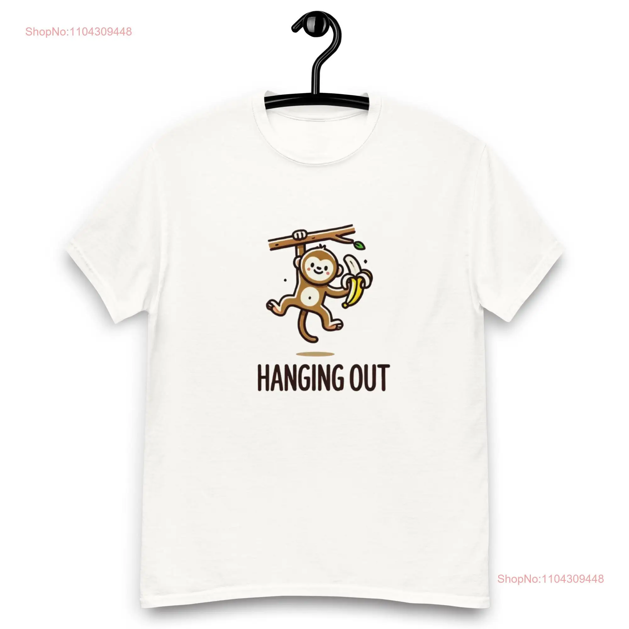 Hanging Out Monkey T Shirt Playful Cartoon Design Perfect for Kids and Animal Lovers long or short sleeves