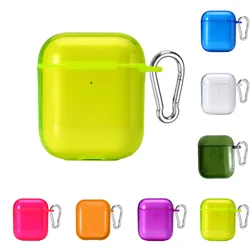 Candy Color Earphone Cover For Apple AirPods Pro 2nd 3 Air Pods 2 or 1 4 2024 Transparent Soft TPU Cases Crystal With Keychain