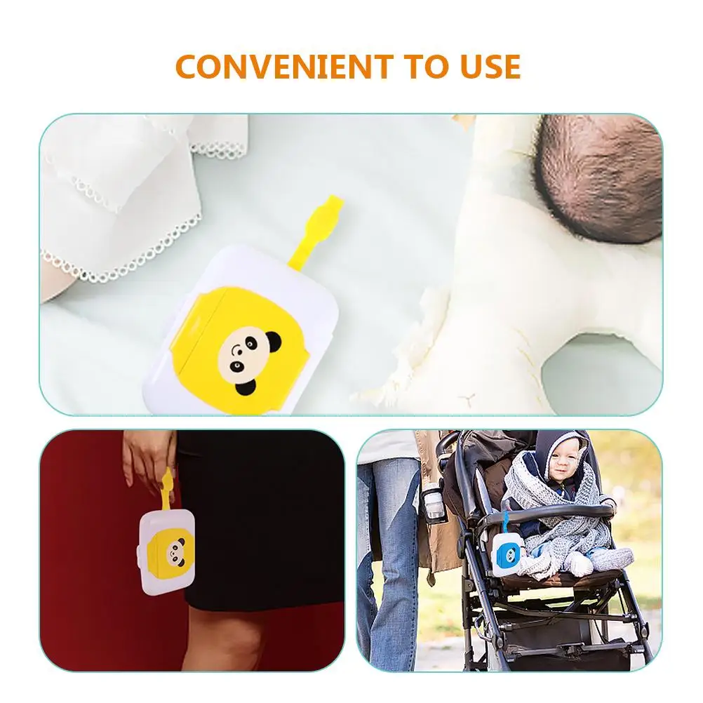 

Portable Baby Wipes Dispenser 2 Pcs Lightweight Compact Wet Tissue Box Silica Gel Storage Container Diaper Holder Bathroom